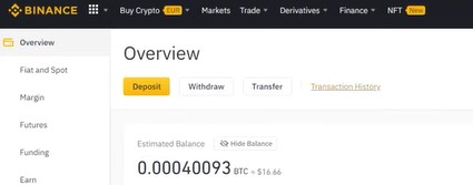 Binance transactie starten