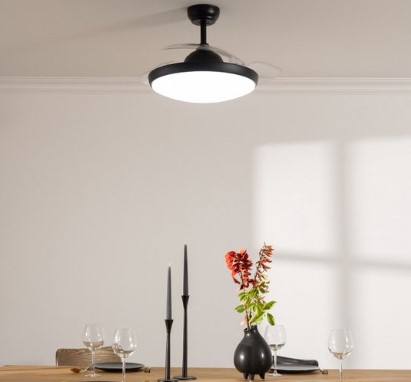 Stille plafondventilator met lamp