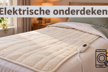 Illustratieve elektrische onderdeken die vlak op een eenpersoonsbed ligt.